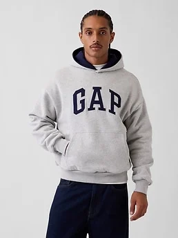 Adult VintageSoft Reversible Oversized Logo Hoodie — reference image